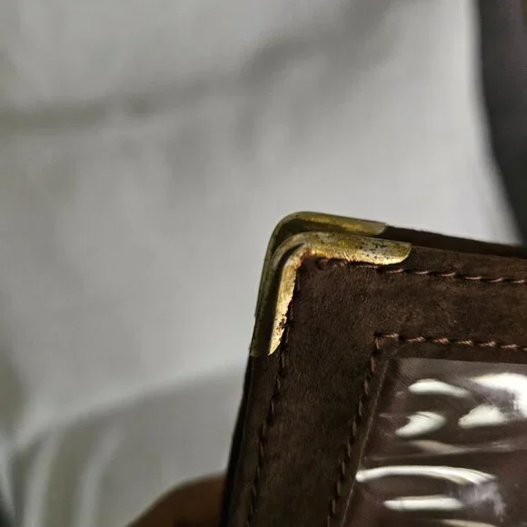 English Leather Brown Suede Card Holder - Picture 4 of 9